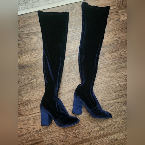 Steve Madden Norri Blue Thigh High Boots - Picture 2 of 8